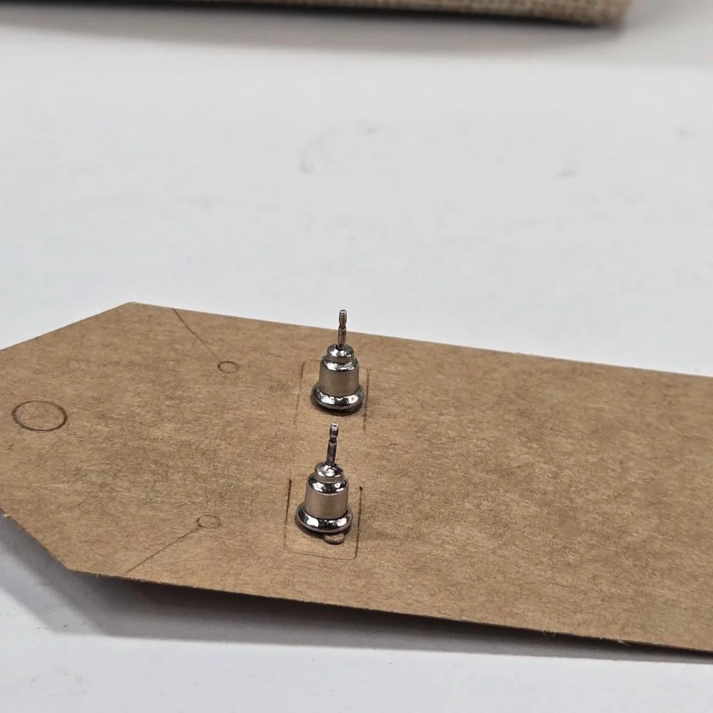 Brighton Earrings Silver Heart Shaped Crystal Stud Posts Classic Scrollwork - Picture 6 of 7